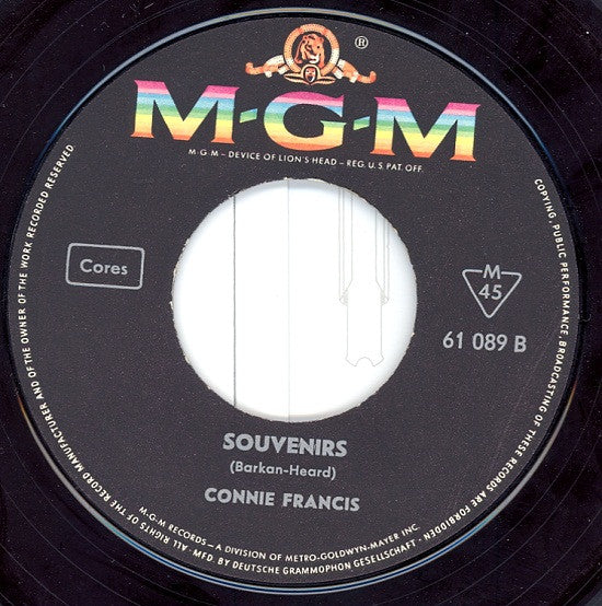Connie Francis : Blue Winter / Souvenirs (7", Single, Mono)