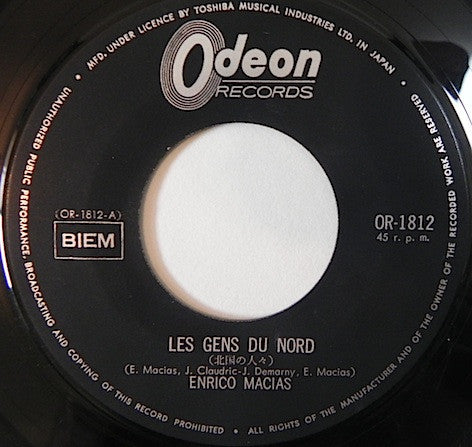 Enrico Macias : Les Gens Du Nord / La Part Du Pauvre (7", Single)