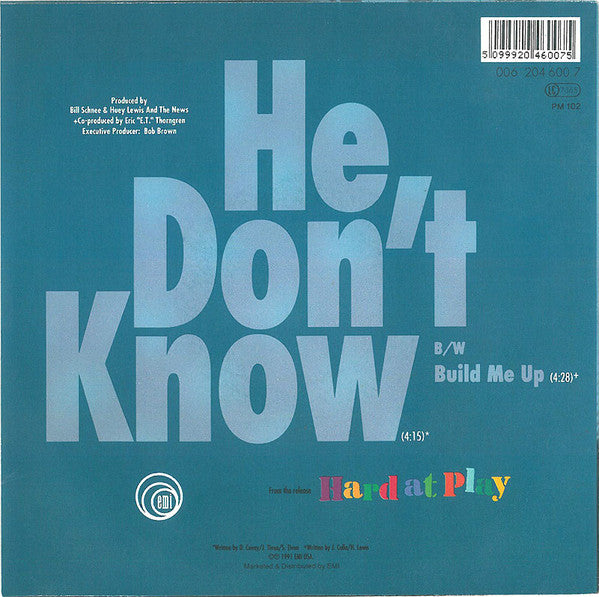 Huey Lewis And The News* : He Don't Know (7", Single)