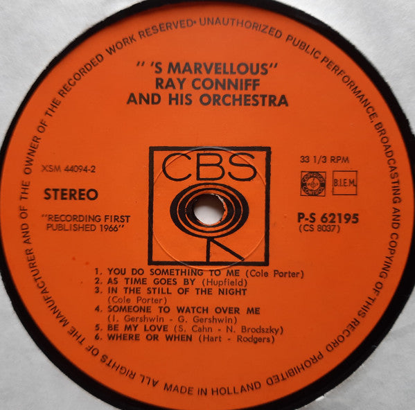 Ray Conniff & His Orchestra : 'S Marvelous (LP, Album)