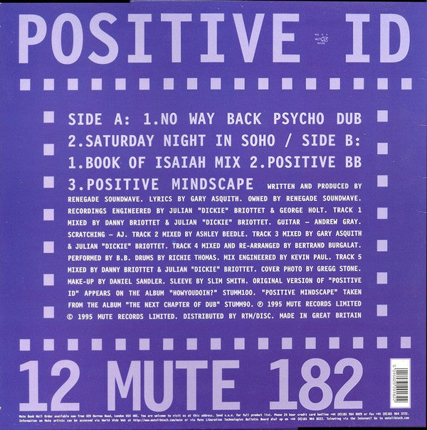 Renegade Soundwave : Positive ID (12", Single)