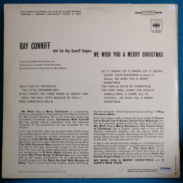 Ray Conniff And The Ray Conniff Singers* : We Wish You A Merry Christmas (LP, Album, RE)