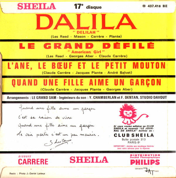 Sheila (5) : Quand Une Fille Aime Un Garçon (7", EP)