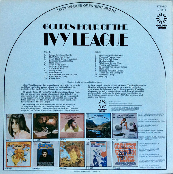 The Ivy League : Golden Hour Of The Ivy League (LP, Comp)
