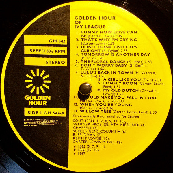 The Ivy League : Golden Hour Of The Ivy League (LP, Comp)