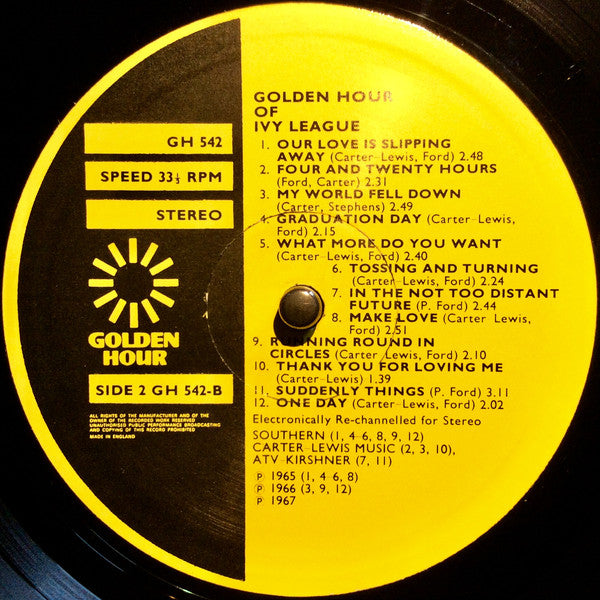 The Ivy League : Golden Hour Of The Ivy League (LP, Comp)