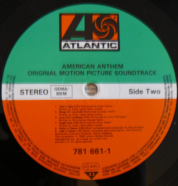 Various : American Anthem (Original Motion Picture Soundtrack) (LP)
