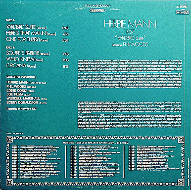 Herbie Mann : Yardbird Suite (LP, Album, Mono, RE)