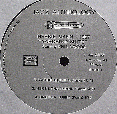Herbie Mann : Yardbird Suite (LP, Album, Mono, RE)