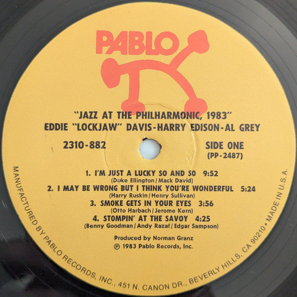 Eddie "Lockjaw" Davis : Jazz At The Philharmonic, 1983 (LP, Album)