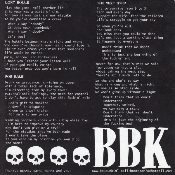 Beans (4) / BBK : The Split E.P. (7", EP)