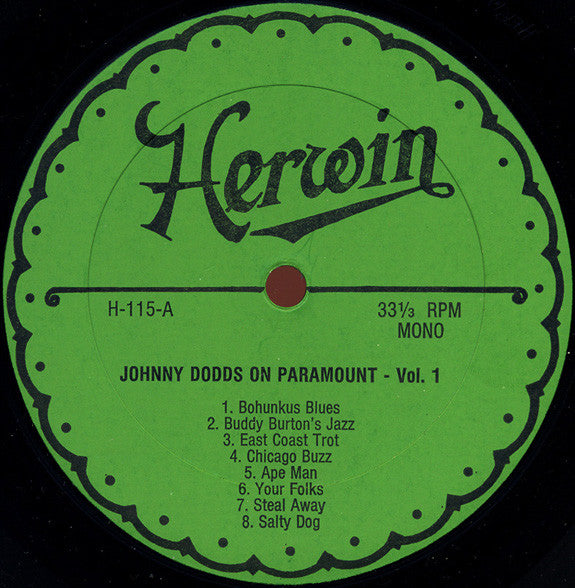 Johnny Dodds : Johnny Dodds On Paramount Records Vol.1 (1926-1929) (LP, Comp, Mono)