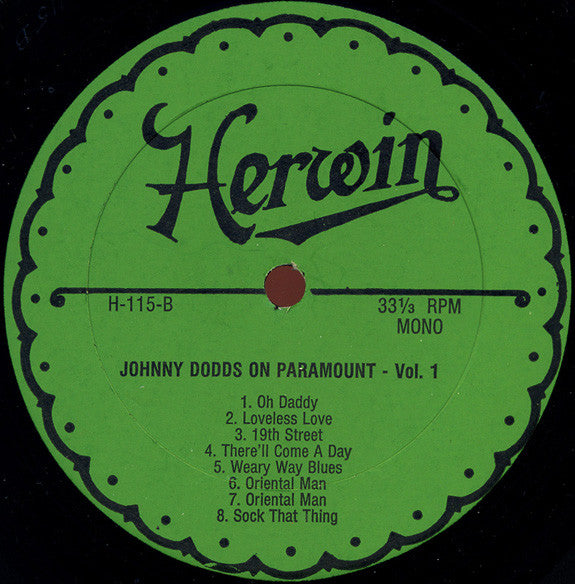 Johnny Dodds : Johnny Dodds On Paramount Records Vol.1 (1926-1929) (LP, Comp, Mono)