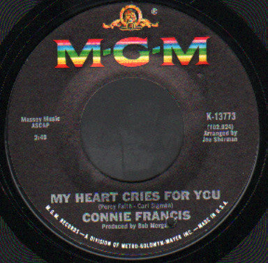Connie Francis : My Heart Cries For You (7")