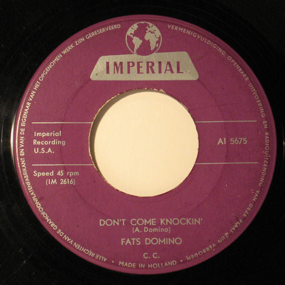 Fats Domino : Walking To New Orleans / Don't Come Knockin' (7")