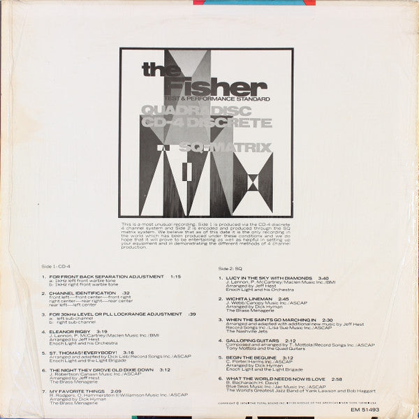 Various : The Fisher Test & Performance Standard Quadradisc (LP, Comp, Quad)