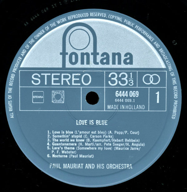 Paul Mauriat And His Orchestra : Love Is Blue (LP, Album)