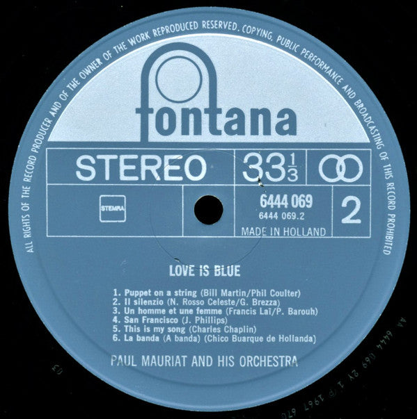 Paul Mauriat And His Orchestra : Love Is Blue (LP, Album)