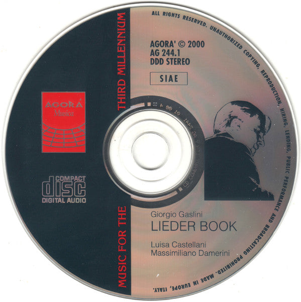 Giorgio Gaslini : Lieder Book (CD, Album)