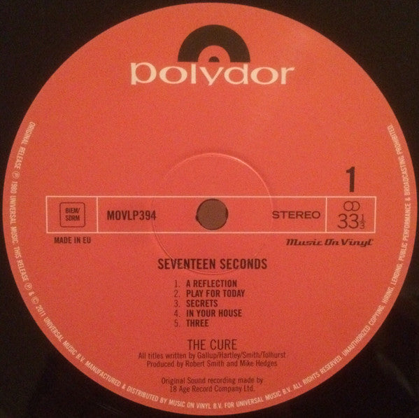 The Cure : Seventeen Seconds (LP, Album, RE, 180)