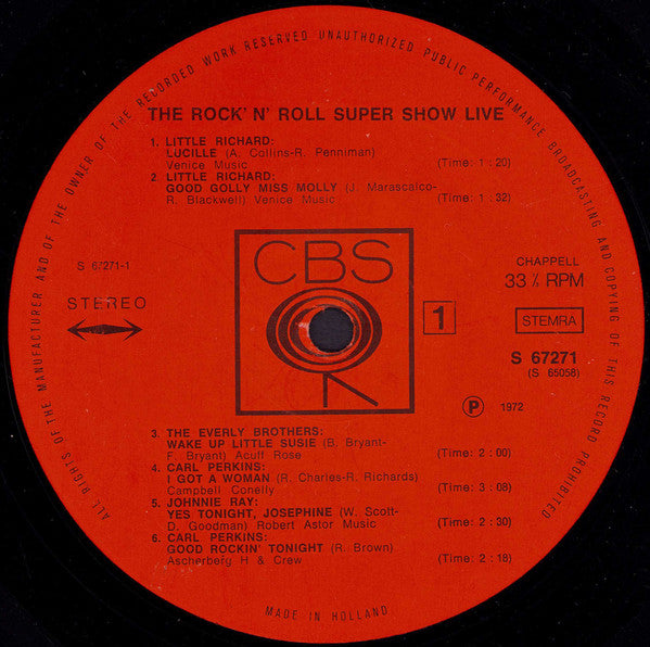 Various : The Rock 'N' Roll Super Show Live (2xLP, Comp)