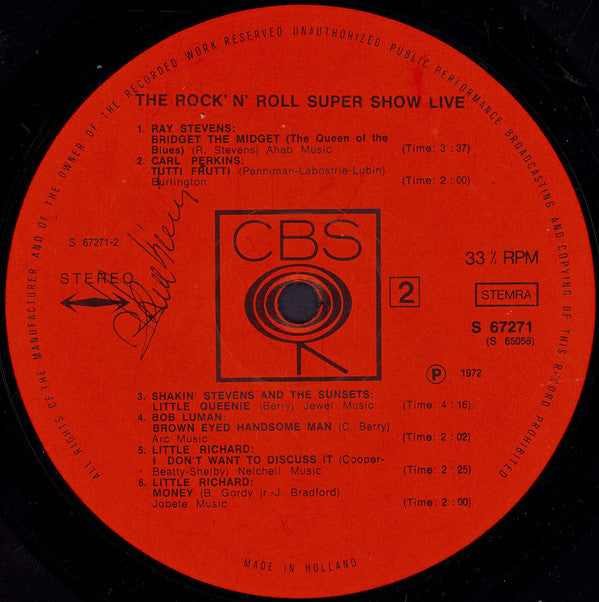 Various : The Rock 'N' Roll Super Show Live (2xLP, Comp)