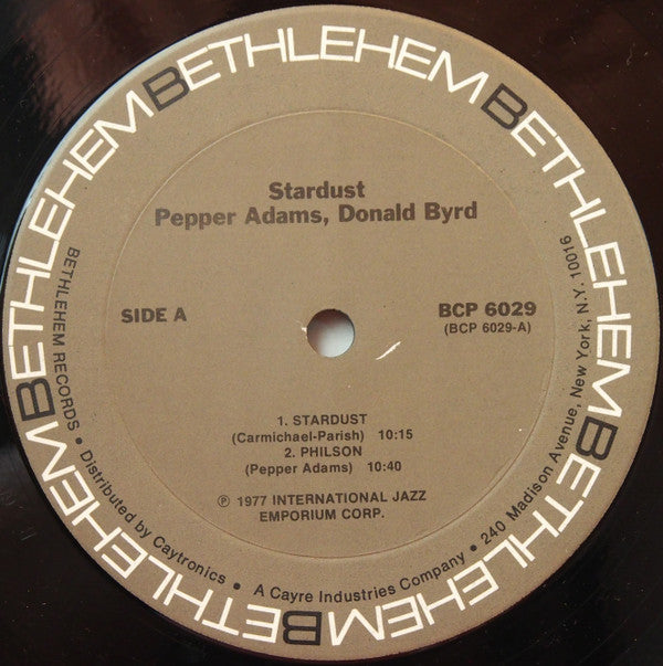 Pepper Adams, Donald Byrd : Stardust - The Bethlehem Years (LP, Album, RE)