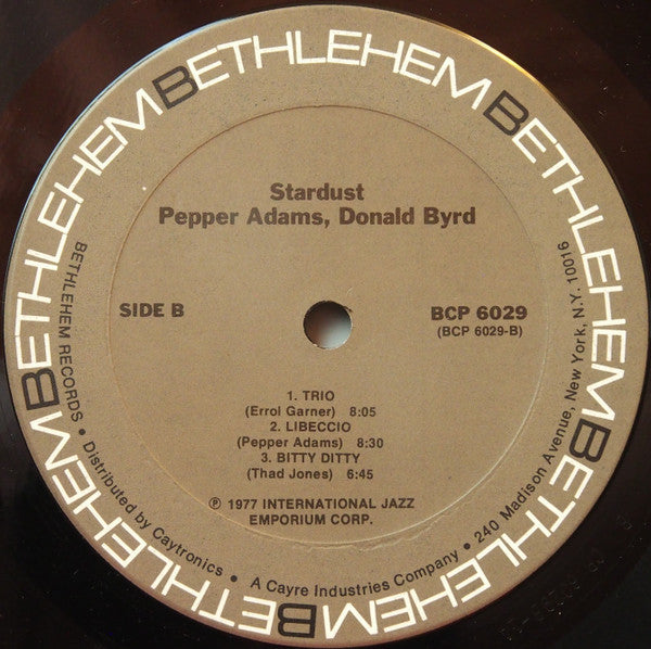 Pepper Adams, Donald Byrd : Stardust - The Bethlehem Years (LP, Album, RE)