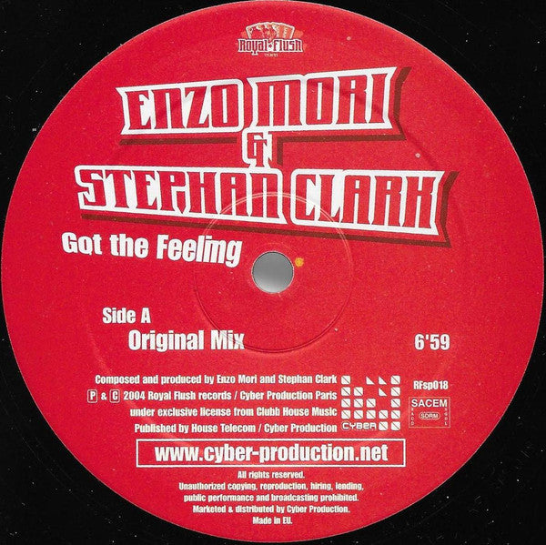 Enzo Mori & Stephan Clark : Got The Feeling (12")