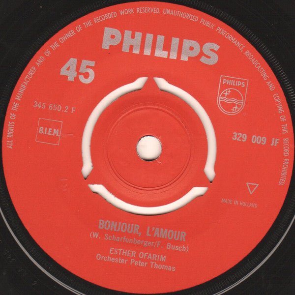 Esther Ofarim : Morgen Ist Alles Vorüber / Bonjour, L'Amour (7", Single)