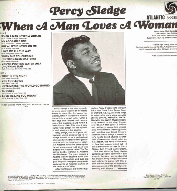 Percy Sledge : When A Man Loves A Woman (LP, Album)