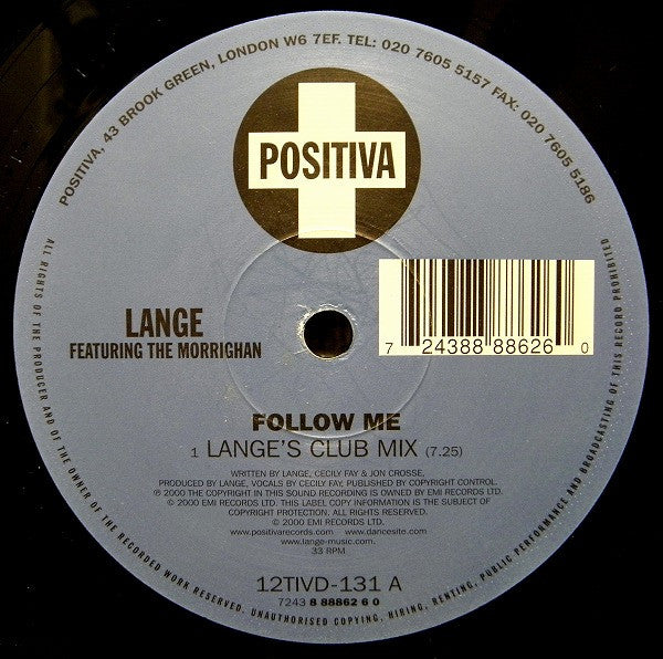 Lange Featuring The Morrighan : Follow Me (2x12")