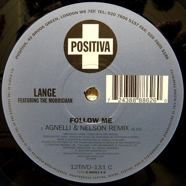 Lange Featuring The Morrighan : Follow Me (2x12")