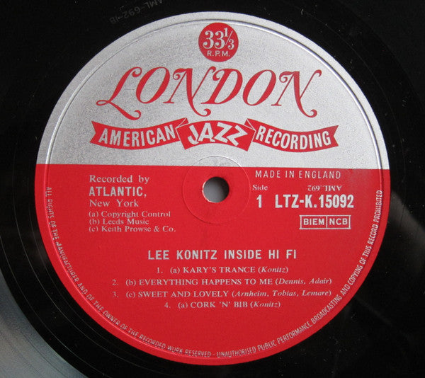 Lee Konitz : Inside Hi Fi (LP, Album)