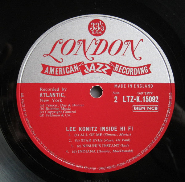 Lee Konitz : Inside Hi Fi (LP, Album)