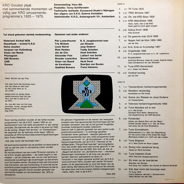 Various : KRO Gouden Plaat (LP, Comp, Mono)