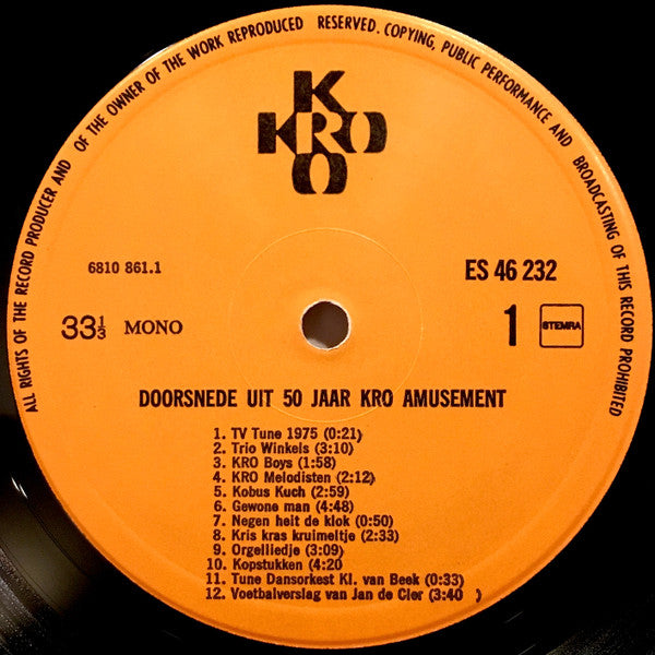 Various : KRO Gouden Plaat (LP, Comp, Mono)