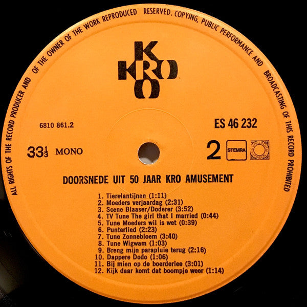 Various : KRO Gouden Plaat (LP, Comp, Mono)