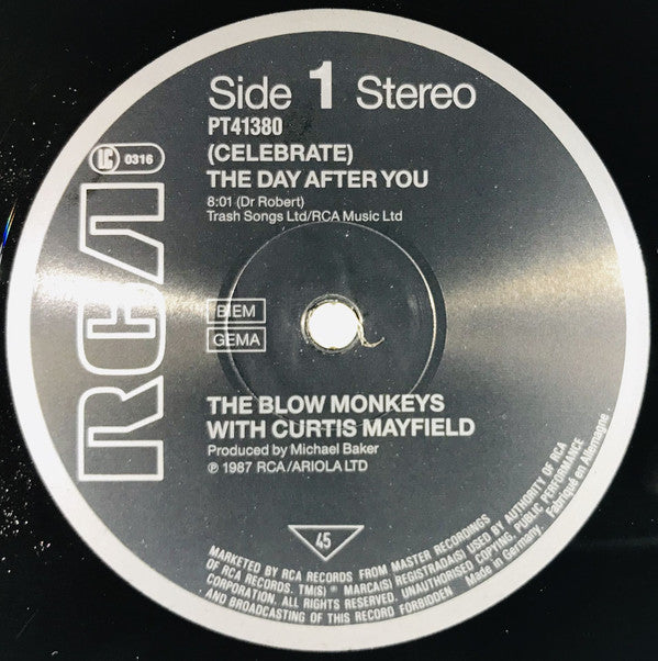 The Blow Monkeys With Curtis Mayfield : (Celebrate) The Day After You (12", Maxi)