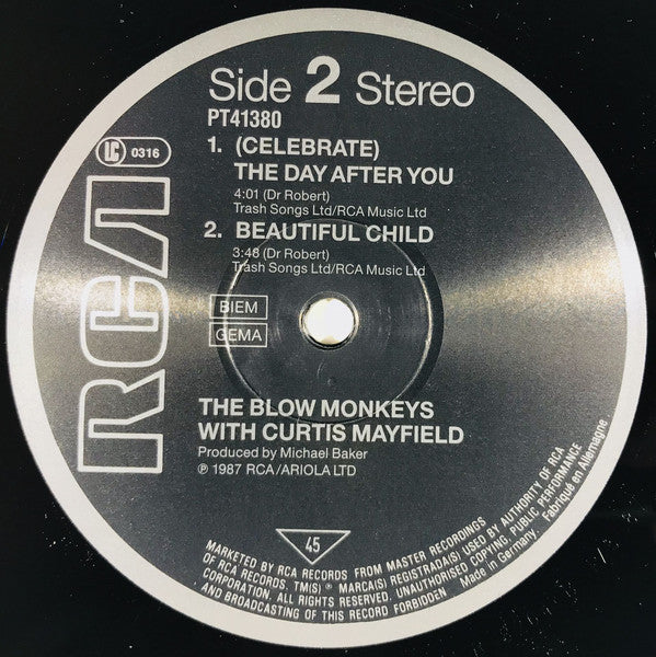 The Blow Monkeys With Curtis Mayfield : (Celebrate) The Day After You (12", Maxi)