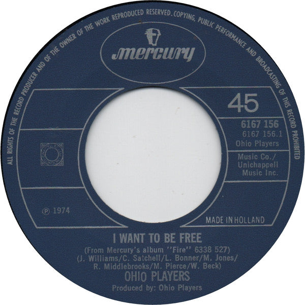 Ohio Players : I Want To Be Free / Smoke (7", Single)