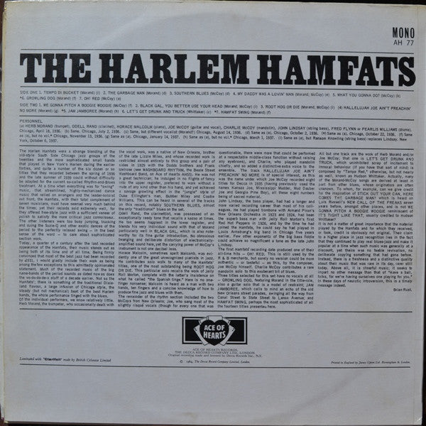 The Harlem Hamfats : The Harlem Hamfats (LP, Comp, Mono)