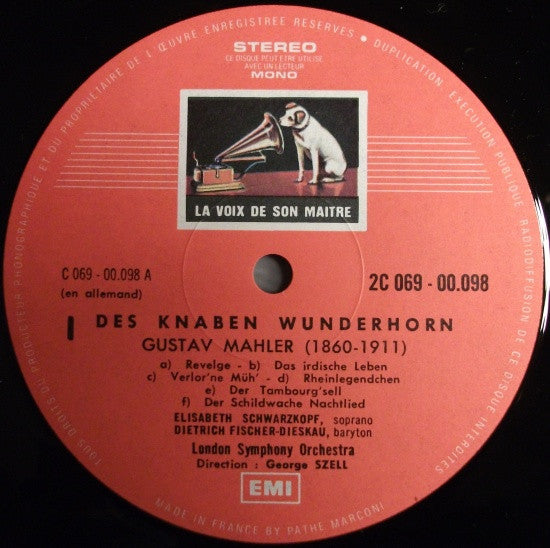 Gustav Mahler - Schwarzkopf* • Fischer-Dieskau* • Szell* • The London Symphony Orchestra* : Des Knaben Wunderhorn (LP, Album, Gat)