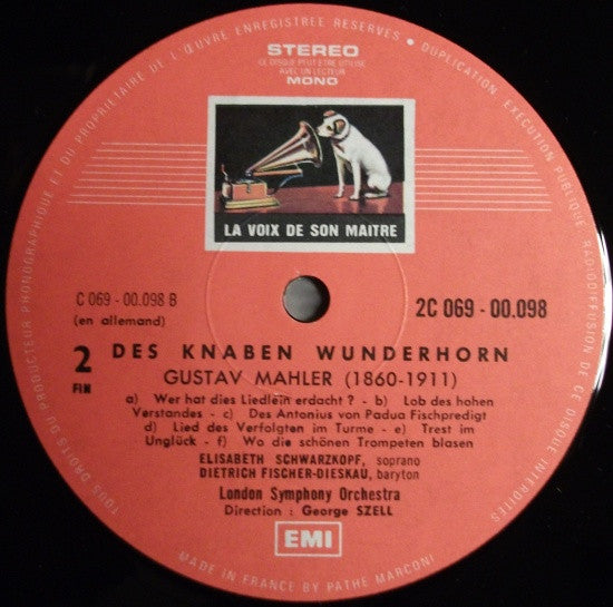 Gustav Mahler - Schwarzkopf* • Fischer-Dieskau* • Szell* • The London Symphony Orchestra* : Des Knaben Wunderhorn (LP, Album, Gat)