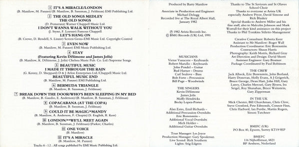 Barry Manilow : Barry Live In Britain (CD, Album, RE)