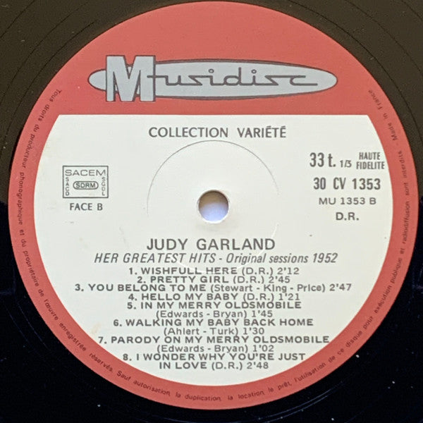 Judy Garland : Her Greatest Hits - Original Sessions 1952 (LP)