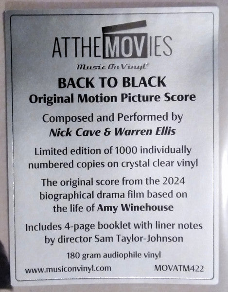 Nick Cave & Warren Ellis : Back To Black (Original Motion Picture Score) (12", Album, Ltd, Num, Cle)