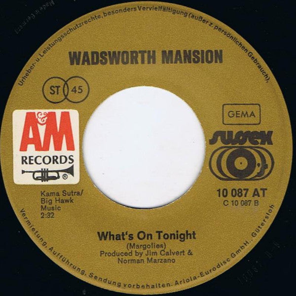 Wadsworth Mansion : Sweet Mary  (7", Single)