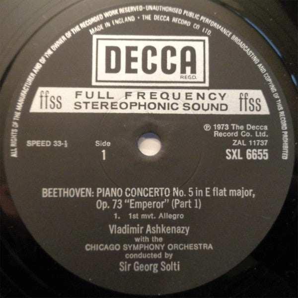 Ludwig van Beethoven - Vladimir Ashkenazy, Chicago Symphony Orchestra, Georg Solti : Piano Concerto No. 5 "Emperor" / Egmont Overture (LP)