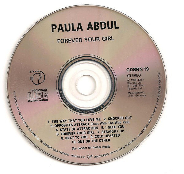 Paula Abdul : Forever Your Girl (CD, Album)